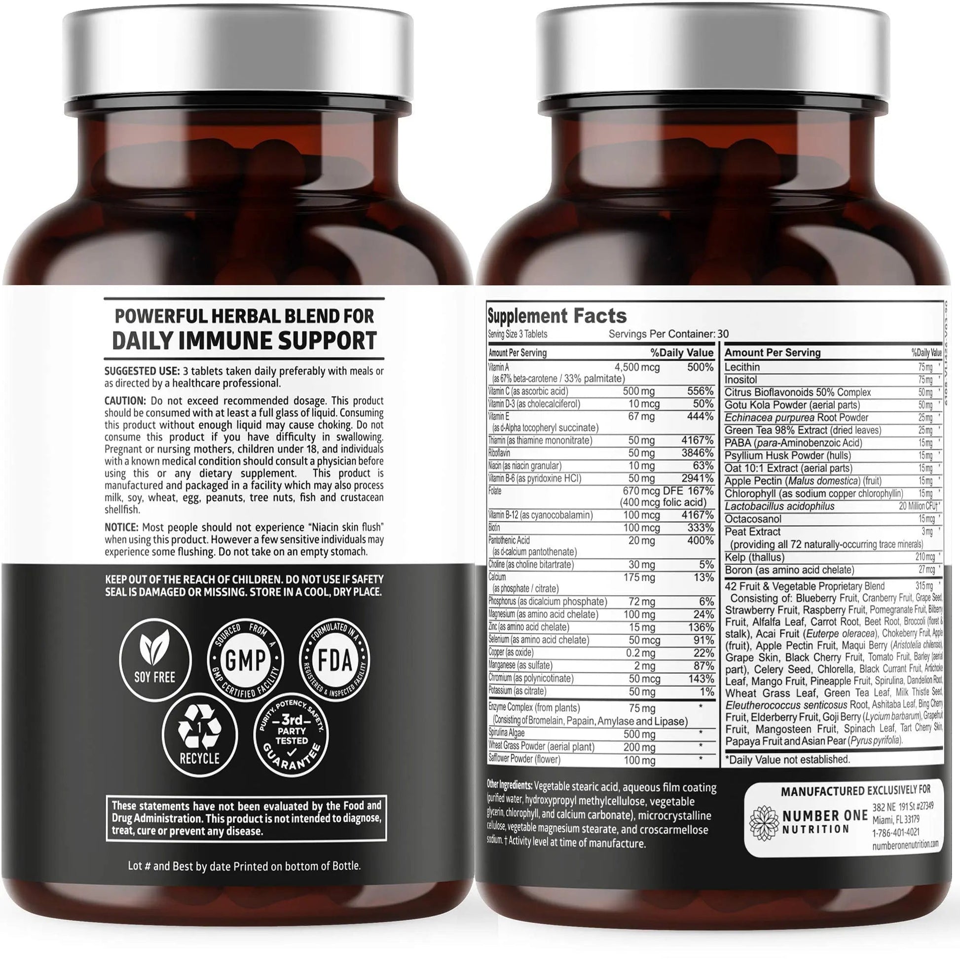 N1N Premium Plant Based Multivitamin [42 Powerful Ingredients] Men & Women Daily Multivitamins with Raw Veggies and Fruits, Probiotics - Maple Wellness Supplements