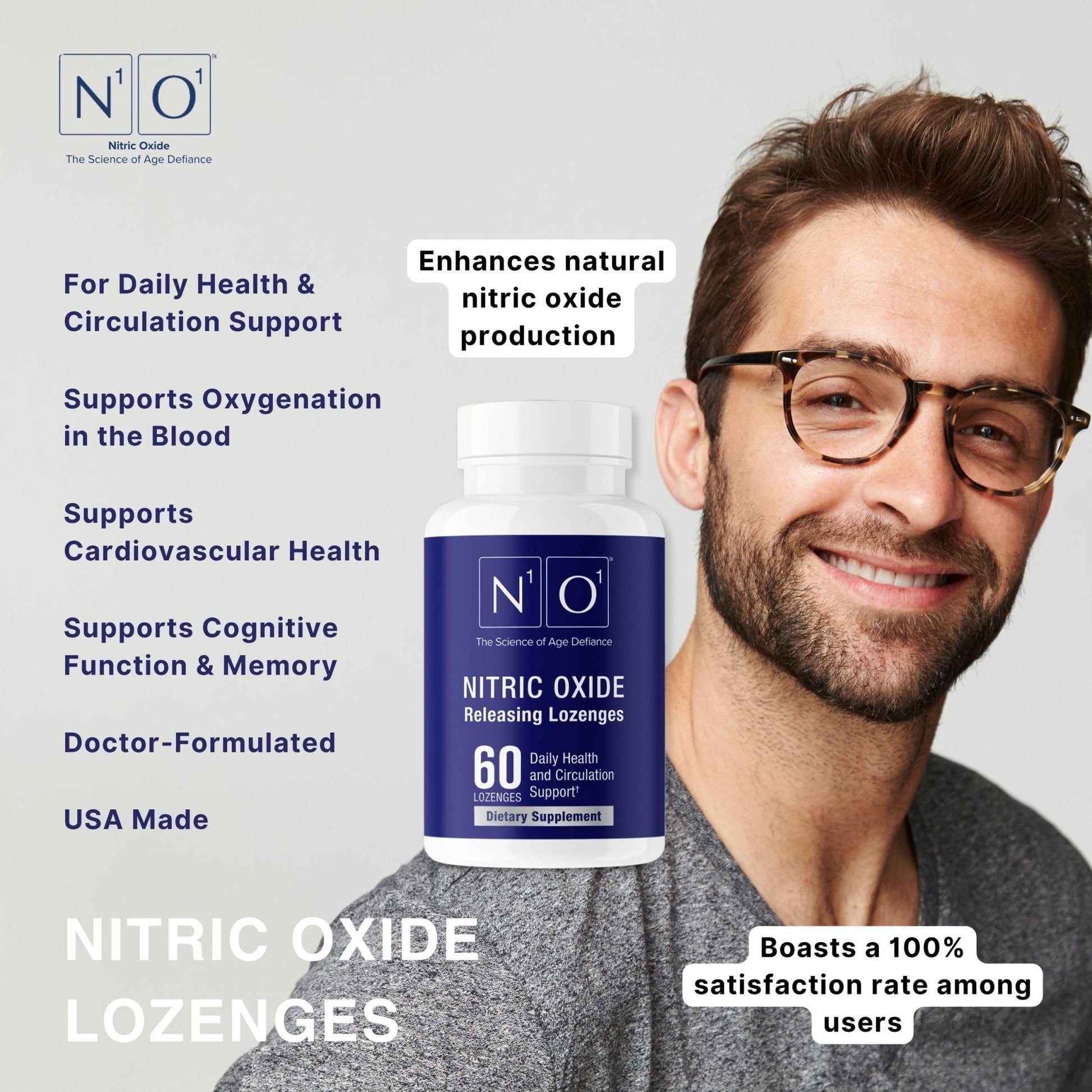 N1O1 Nitric Oxide Lozenges - 60 Count - Nitric Oxide Supplement for Heart Health, Circulation, Energy, Blood Flow, Oxygenation, Healthy Blood Pressure - Maple Wellness Supplements