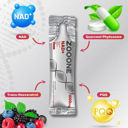 NAD+ 1000mg Liquid Packets Supplement - Premium Nicotinamide Riboside & Resveratrol for Cellular Energy,Advanced NAD Booster for Men & Women (90 Pocket) - Maple Wellness Supplements