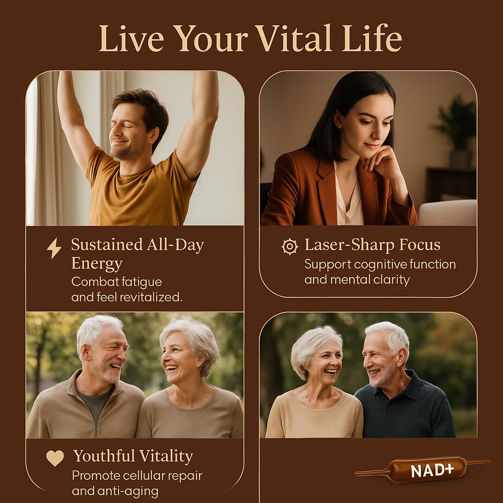 NAD Advanced Cellular Renewal - 1200mg NAD Supplement for Skin Aging Support Energy & Focus - 10 Vials (1) - Maple Wellness Supplements