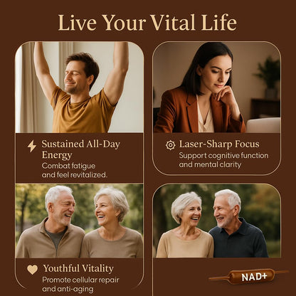 NAD Advanced Cellular Renewal - 1200mg NAD Supplement for Skin Aging Support Energy & Focus - 10 Vials (1) - Maple Wellness Supplements