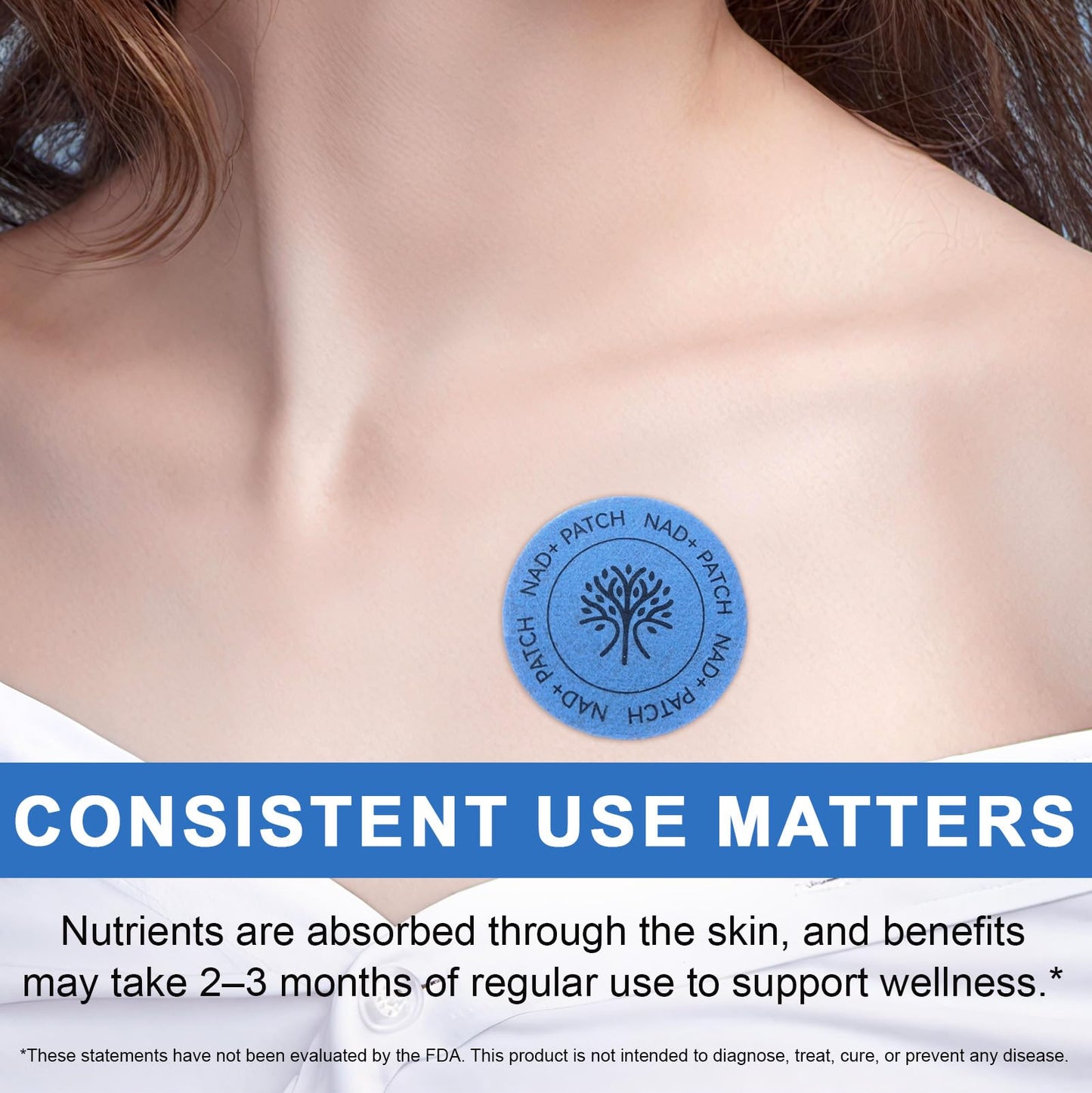NAD Patches for Women & Men,One-Stop Solution for Skin and Wellness Support | NMNH, Resveratrol, Hyaluronic Acid, Vitamin C, & Coq10 l Premium 8-Hour Time-Release Patch for Enhanced Absorption - Maple Wellness Supplements
