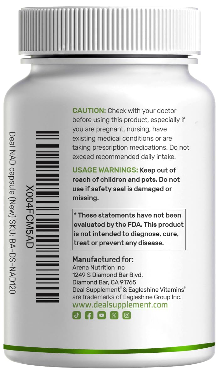 NAD+ Resveratrol Supplement 1,000mg Per Serving, 120 Veggie Capsules | 2-in-1 Extra Strength NMN Supplement Alternative | NAD Supplements for Women & Men | Non-GMO, Gluten Free - Maple Wellness Supplements