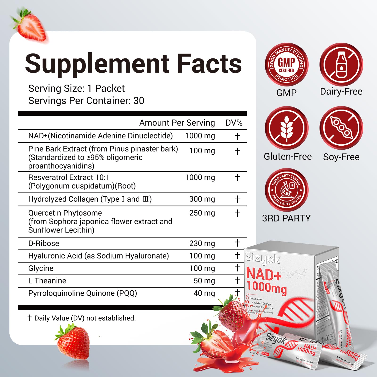 NAD+ Supplement 1000mg Liquid - High Absorption NAD+ with Trans Resveratrol 2000mg, Collagen & Hyaluronic Acid, Anti-Aging Energy Support for Women, Cellular Health & Longevity Boost - Maple Wellness Supplements