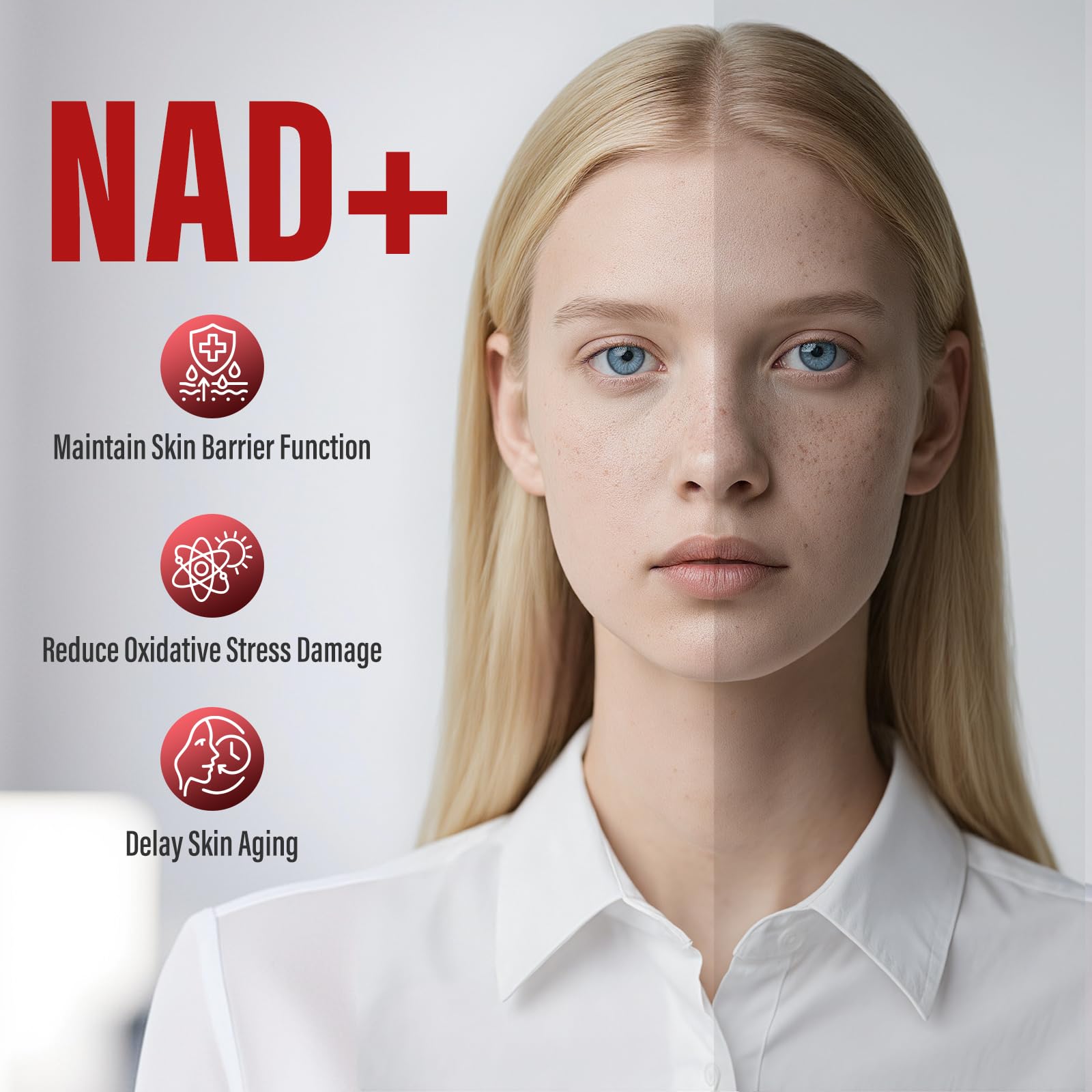 NAD+ Supplement 1000mg Liquid - High Absorption NAD+ with Trans Resveratrol 2000mg, Collagen & Hyaluronic Acid, Anti-Aging Energy Support for Women, Cellular Health & Longevity Boost - Maple Wellness Supplements