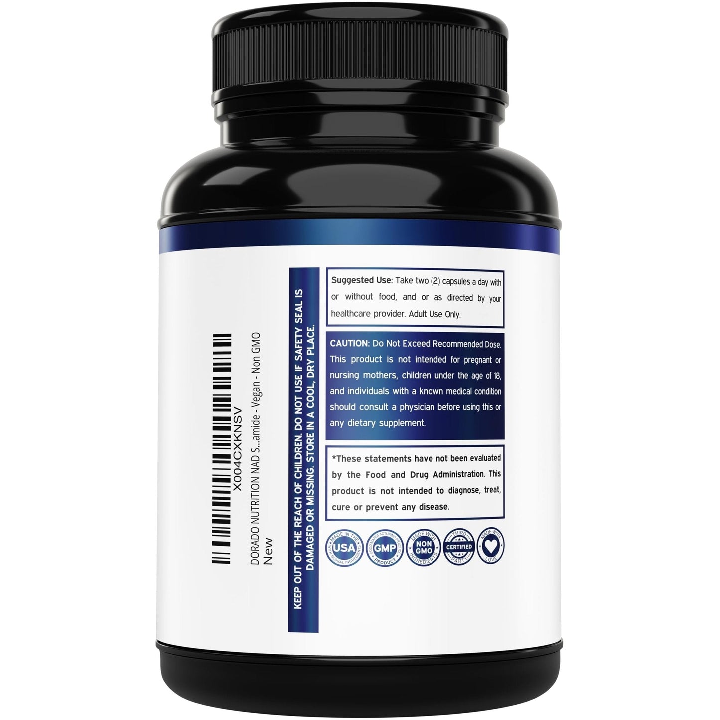 NAD Supplement (500mg of 95% Pure NAD+ Per Serving) NMN Supplement, NAD Nicotinamide Riboside Support (Third Party Tested, Vegan Safe, Non-GMO, No Fillers, & Made in the USA - 30 Vegan Capsules) - Maple Wellness Supplements