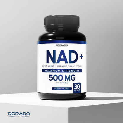 NAD Supplement (500mg of 95% Pure NAD+ Per Serving) NMN Supplement, NAD Nicotinamide Riboside Support (Third Party Tested, Vegan Safe, Non-GMO, No Fillers, & Made in the USA - 30 Vegan Capsules) - Maple Wellness Supplements