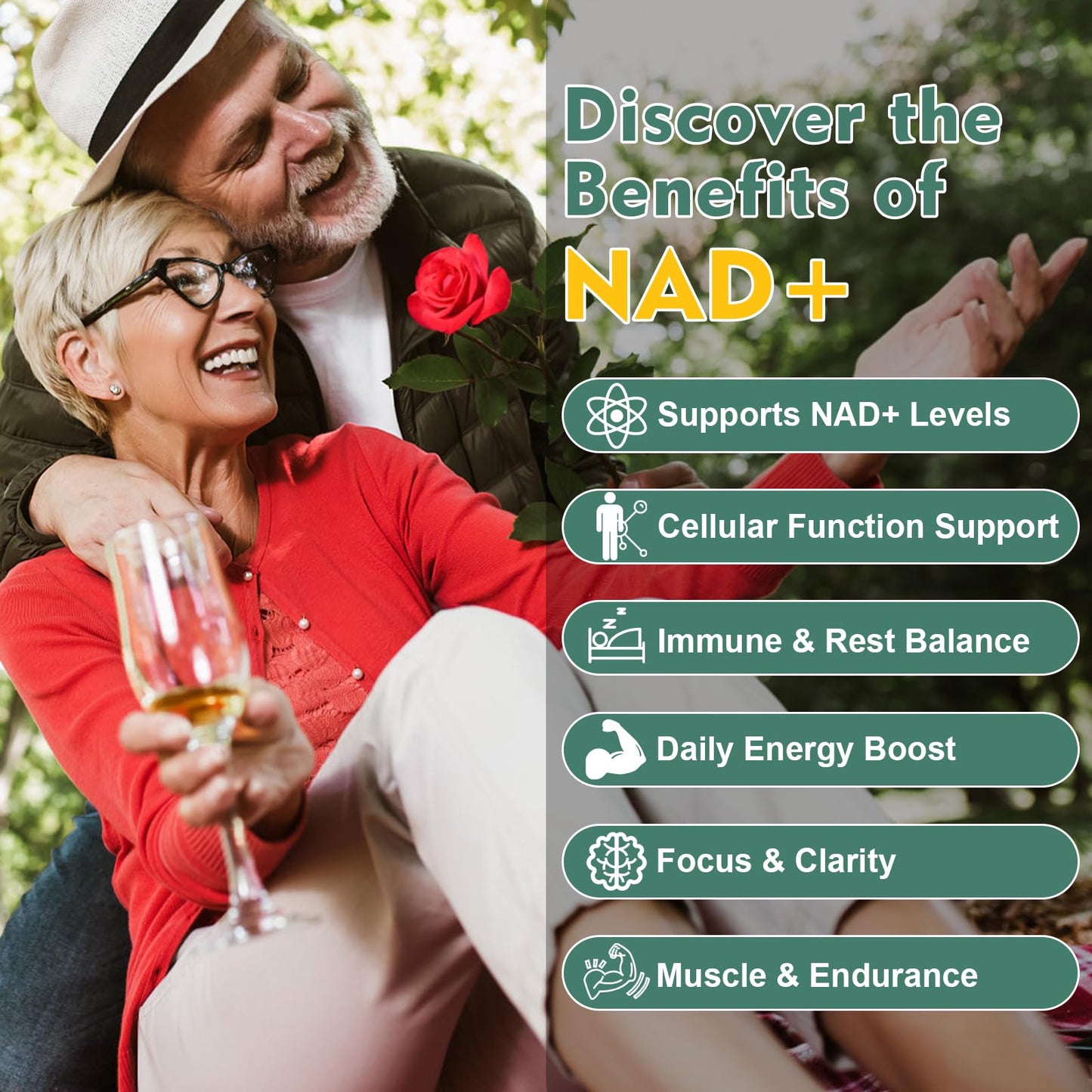 NAD Supplement 500mg, Pure Organic NAD+ Supplement for Women & Men, NAD+ with Trans-Resveratrol & CoQ10 & Quercetin for Cellular Energy & Healthy Aging, NMN Alternative (90 Vegan Caps) - Maple Wellness Supplements