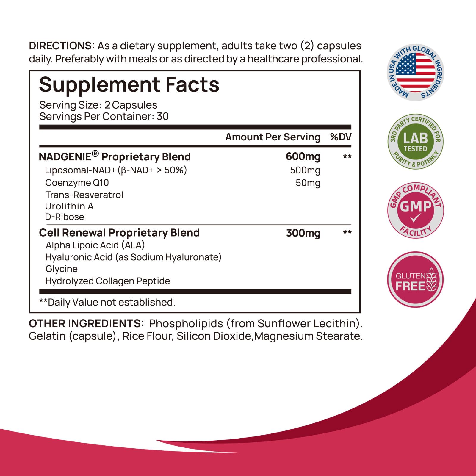NAD+ Supplement for Women - NMN Alternative with β-NAD+, Trans-Resveratrol, CoQ10, D-Ribose - Promotes Cellular Renewal, Energy, and Radiant Skin Health - 60 Capsules Advanced - Maple Wellness Supplements