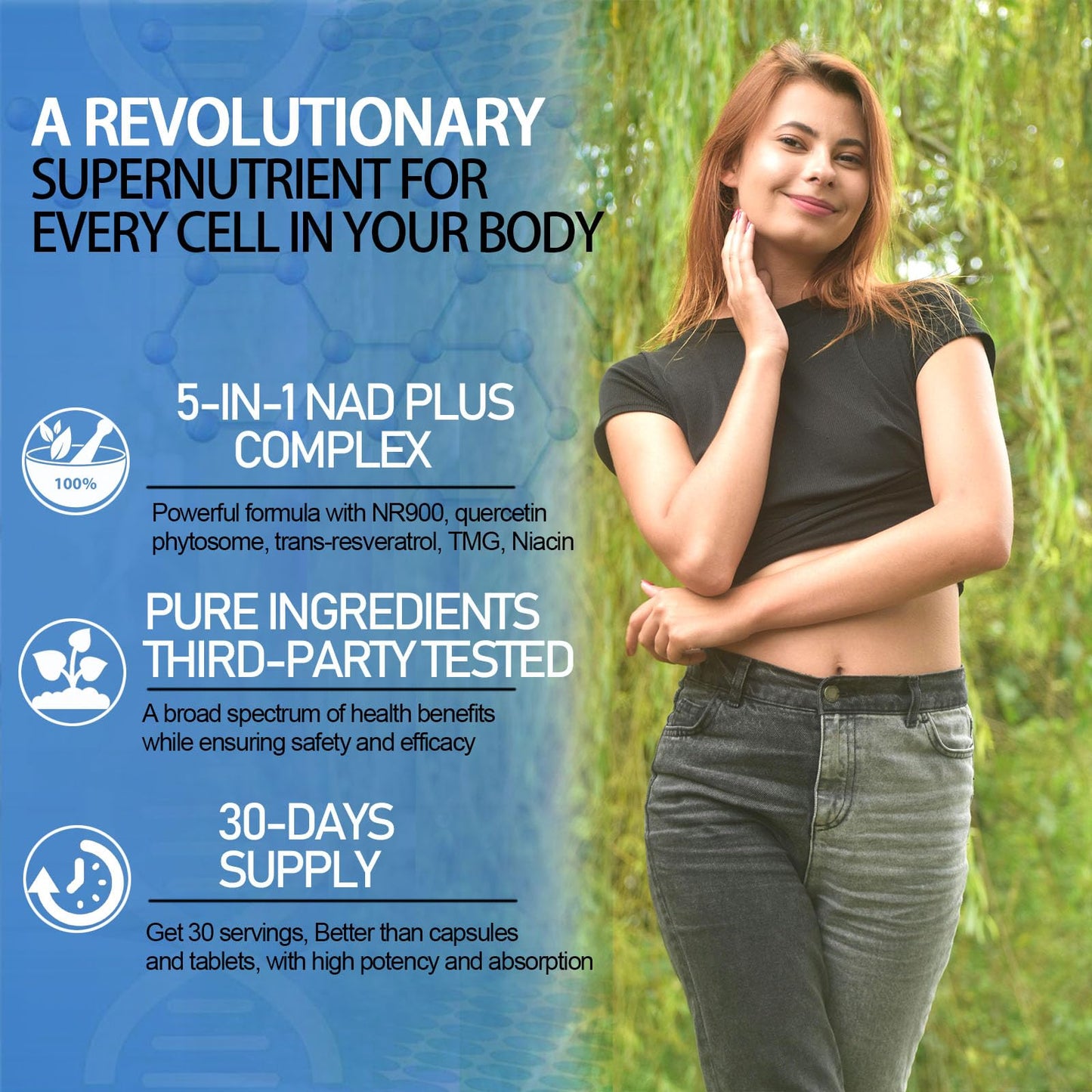 NAD Supplement, Liposomal NAD Nicotinamide Riboside Resveratrol 900mg Quercetion, TMG, Vitamin B3, High Potency NAD Plus Liquid Supplement for Cell Regenerator, Longevity, Energy, Anti-Aging, Focus - Maple Wellness Supplements