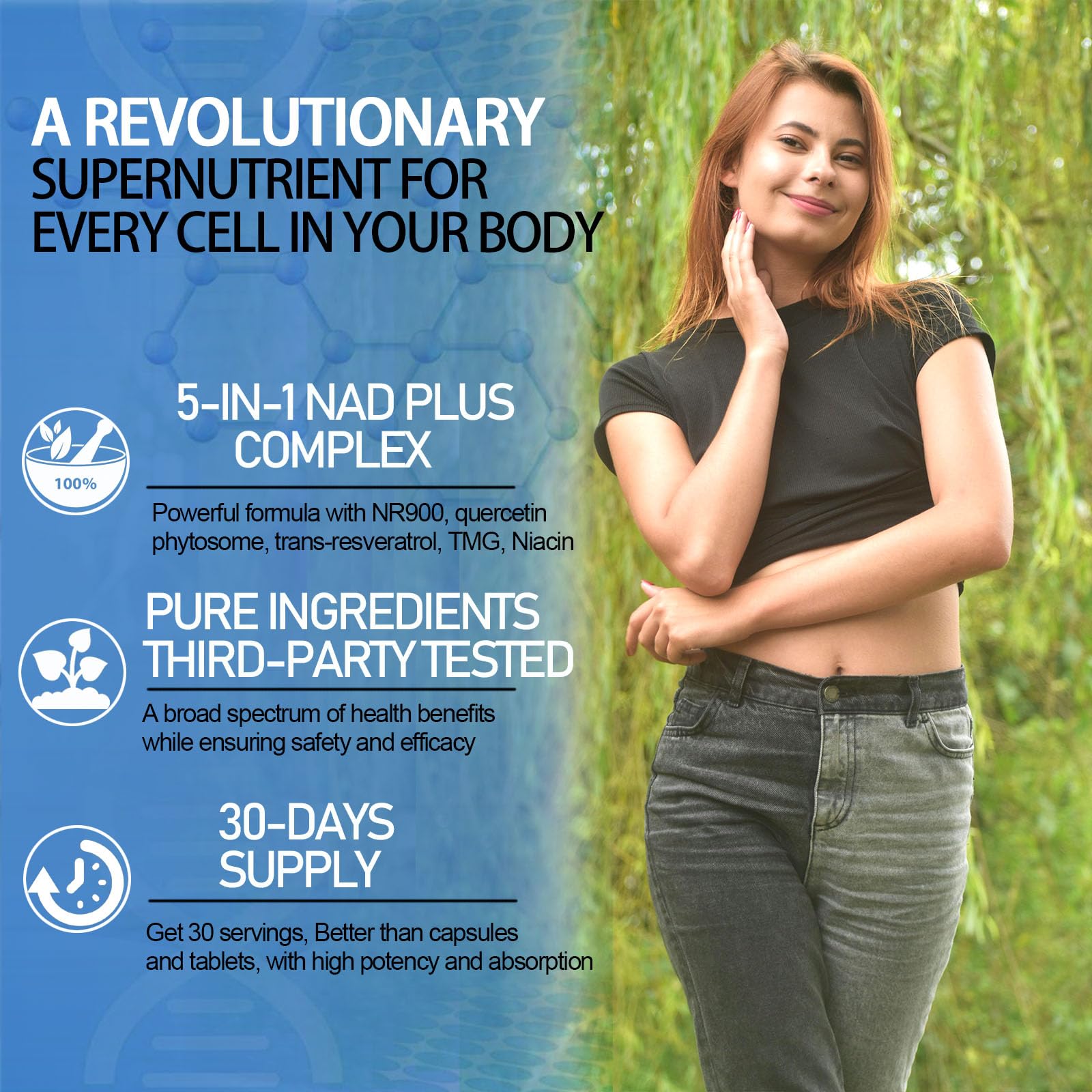 NAD Supplement, Liposomal NAD Nicotinamide Riboside Resveratrol 900mg Quercetion, TMG, Vitamin B3, High Potency NAD Plus Liquid Supplement for Cell Regenerator, Longevity, Energy, Anti-Aging, Focus - Maple Wellness Supplements