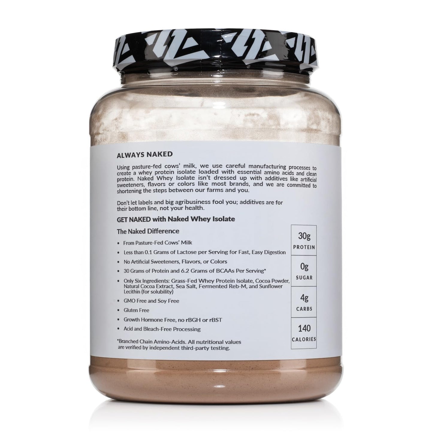 NAKED Chocolate Whey Isolate Protein - Only 6 Ingredients, 30g Grass-Fed Protein, Undenatured, No GMO, No Soy, Gluten-Free, No Preservatives - 24 Servings - Maple Wellness Supplements