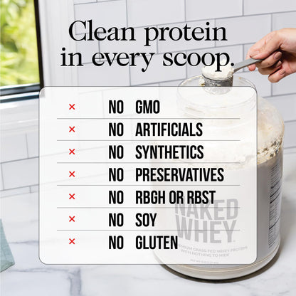 NAKED Chocolate Whey Isolate Protein - Only 6 Ingredients, 30g Grass-Fed Protein, Undenatured, No GMO, No Soy, Gluten-Free, No Preservatives - 24 Servings - Maple Wellness Supplements