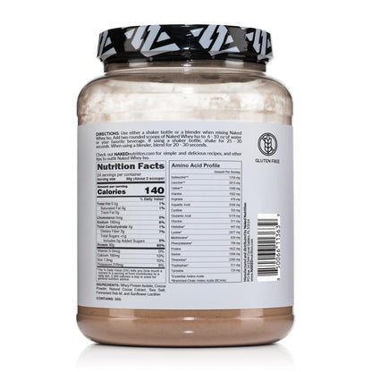 NAKED Chocolate Whey Isolate Protein - Only 6 Ingredients, 30g Grass-Fed Protein, Undenatured, No GMO, No Soy, Gluten-Free, No Preservatives - 24 Servings - Maple Wellness Supplements