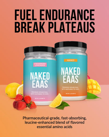 NAKED EAAs Amino Acids Powder - 50 Servings - Vegan Unflavored Essential Amino Acids 500 Grams - Instantized All Natural EAAs Powder Supplement - Maple Wellness Supplements