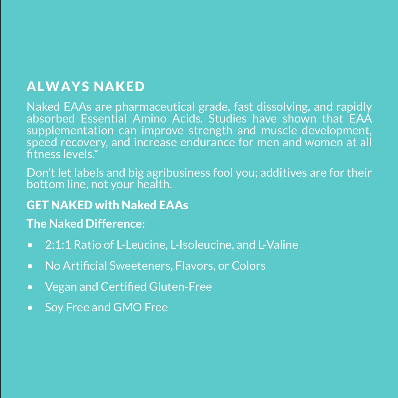 NAKED EAAs Amino Acids Powder - 50 Servings - Vegan Unflavored Essential Amino Acids 500 Grams - Instantized All Natural EAAs Powder Supplement - Maple Wellness Supplements