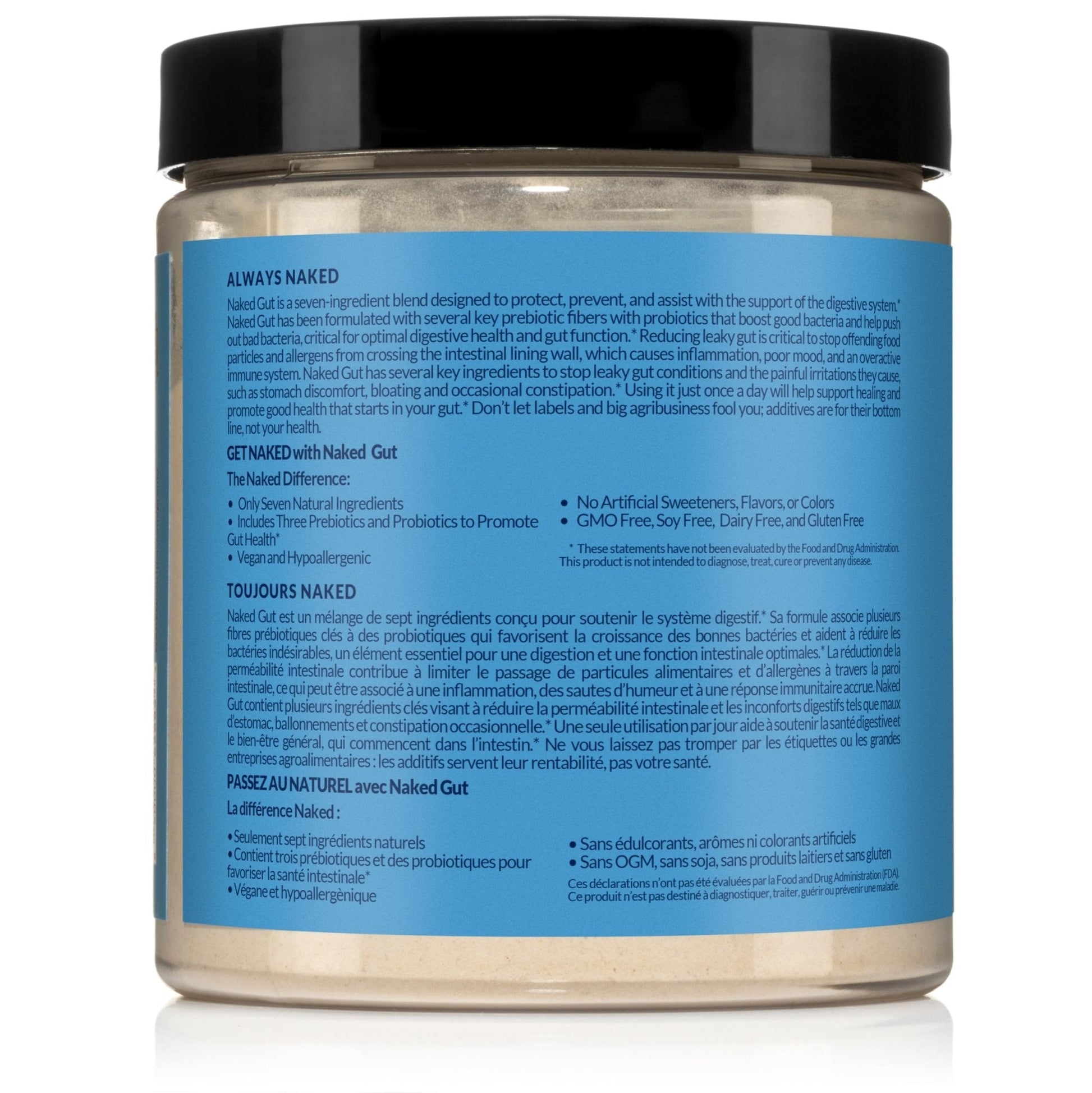 NAKED Gut - Daily Gut Health Supplement - Natural Gut Health Powder for Gut Cleanse, Digestive Support, GMO-Free, Soy-Free, Gluten-Free, - Maple Wellness Supplements