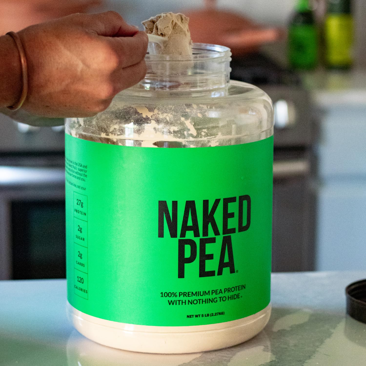 NAKED Pea - 5LB 100% Pea Protein Powder from North American Farms - Unflavored Vegan Pea Protein Isolate - NSF Certified, Plant Protein Powder, Easy to Digest - 76 Servings - Maple Wellness Supplements