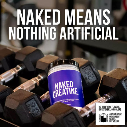 NAKED Pure Micronized Creatine Monohydrate Powder - NSF Certified, Unflavored, 500g, 1.1lb Bulk - Vegan, Non-GMO, Gluten-Free, Soy-Free - Maple Wellness Supplements