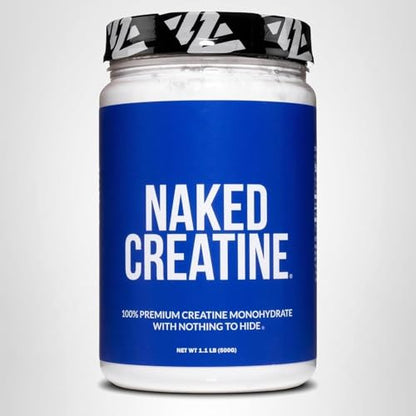 NAKED Pure Micronized Creatine Monohydrate Powder - NSF Certified, Unflavored, 500g, 1.1lb Bulk - Vegan, Non-GMO, Gluten-Free, Soy-Free - Maple Wellness Supplements