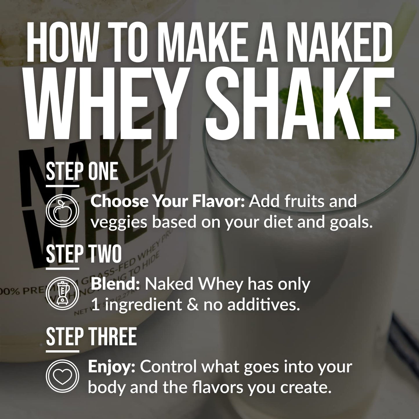 NAKED WHEY 5LB 100% Grass Fed Unflavored Whey Protein Powder - US Farms - Maple Wellness Supplements