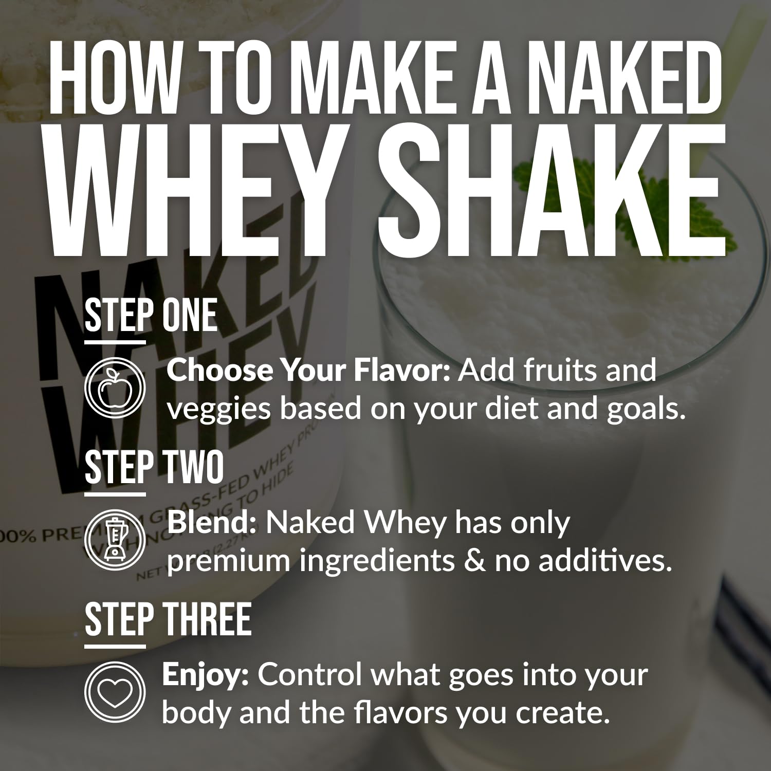 NAKED Whey Double Chocolate Grass Fed Whey Protein Powder, No GMO, No Soy - Maple Wellness Supplements