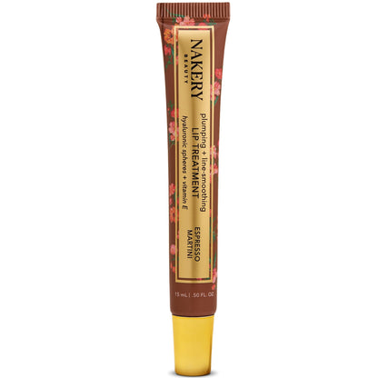 Nakery Plumping Lip Treatment for Dry Cracked Lips - Line Smoothing Lip Plumper for Women with Hyaluronic Acid Serum for Lips - Non Sticky Lip Gloss Plumper for Petal Soft Lips – Espresso Martini - Maple Wellness Supplements