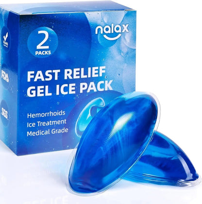 nalax Hemorrhoid Treatment Ice Pack for Fast Relief, FSA-HSA Eligible Cooling Gel Pads, Ultra-Soft, No Mess, Home Use for Hemorrhoid Sufferers & New Moms with Hemorrhoids, Includes 2 Storage Cases - Maple Wellness Supplements