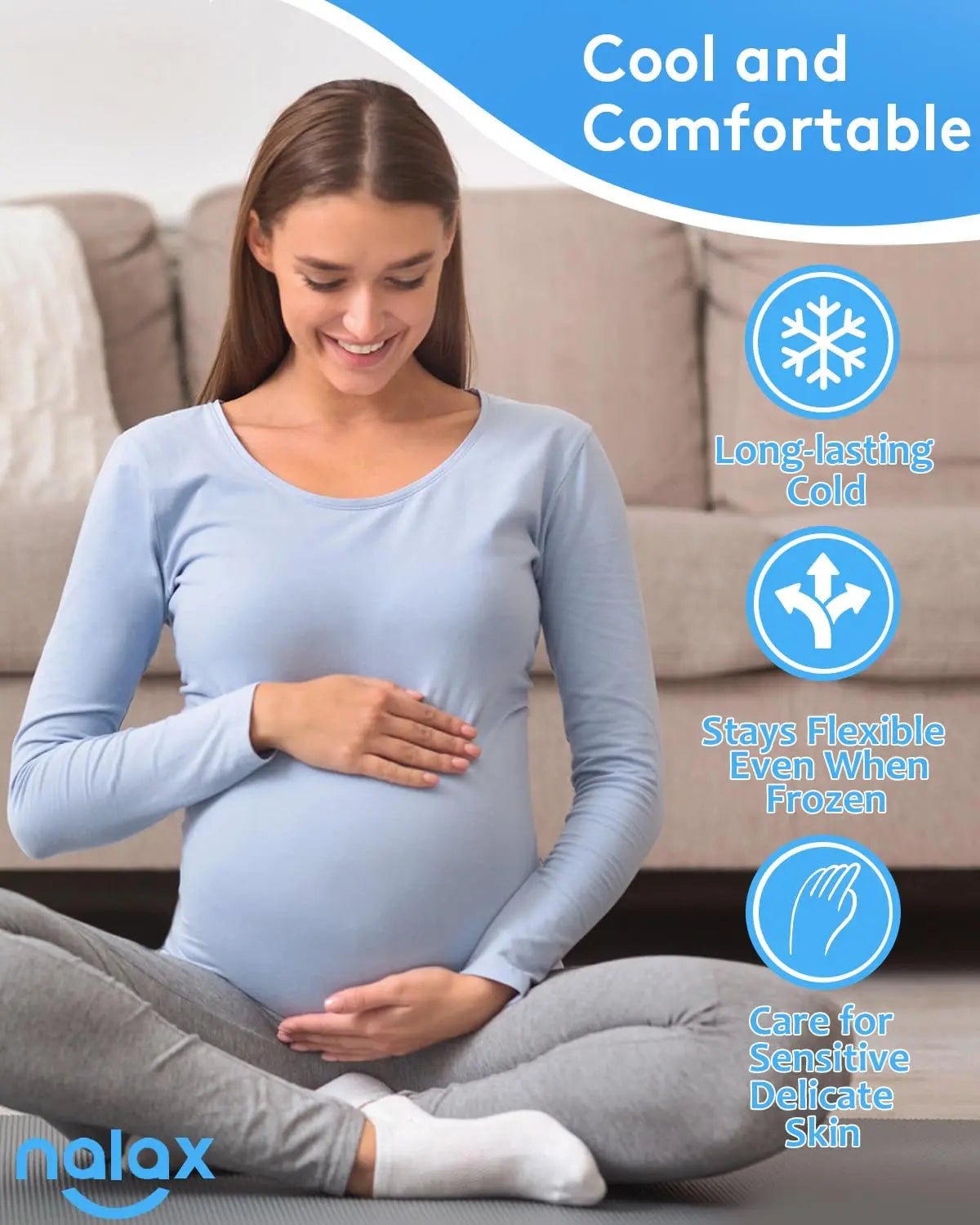 nalax Hemorrhoid Treatment Ice Pack for Fast Relief, FSA-HSA Eligible Cooling Gel Pads, Ultra-Soft, No Mess, Home Use for Hemorrhoid Sufferers & New Moms with Hemorrhoids, Includes 2 Storage Cases - Maple Wellness Supplements