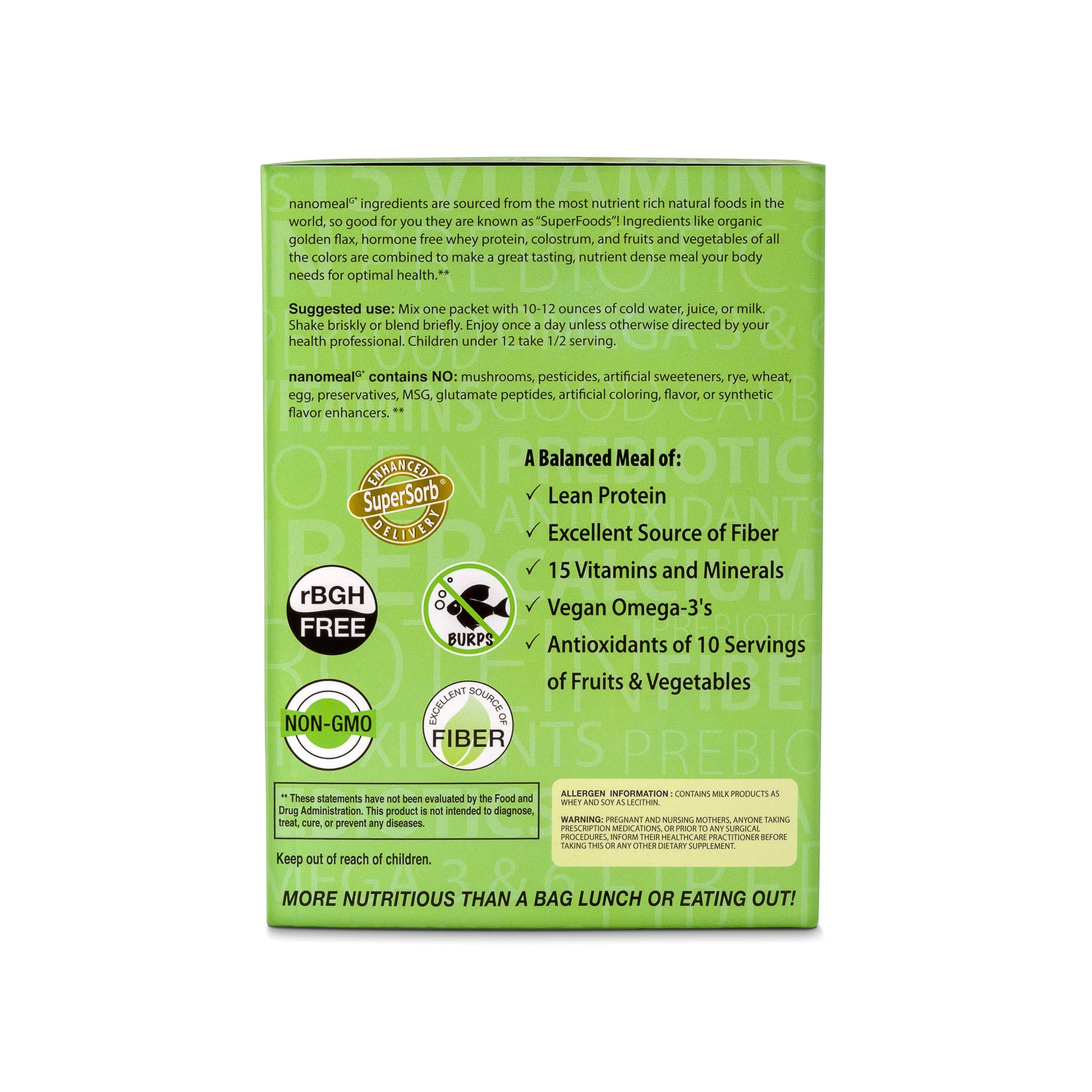 NanoMeal Plant-Based All-in-One Nutrition | Superfood Meal Replacement Powder | Tropical Fruit Blend | 10 Servings | Protein, Greens & Omega for Gut & Immune Support - Maple Wellness Supplements