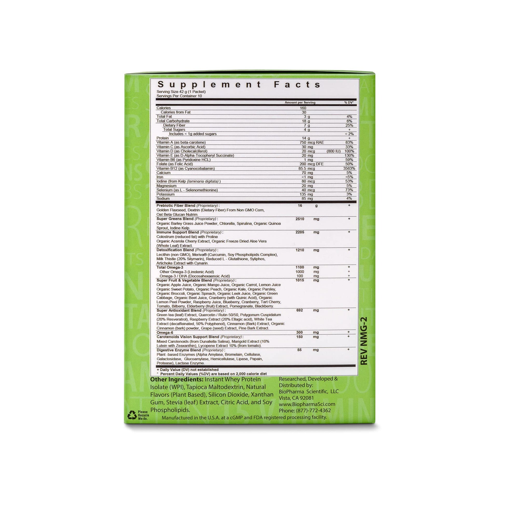 NanoMeal Plant-Based All-in-One Nutrition | Superfood Meal Replacement Powder | Tropical Fruit Blend | 10 Servings | Protein, Greens & Omega for Gut & Immune Support - Maple Wellness Supplements