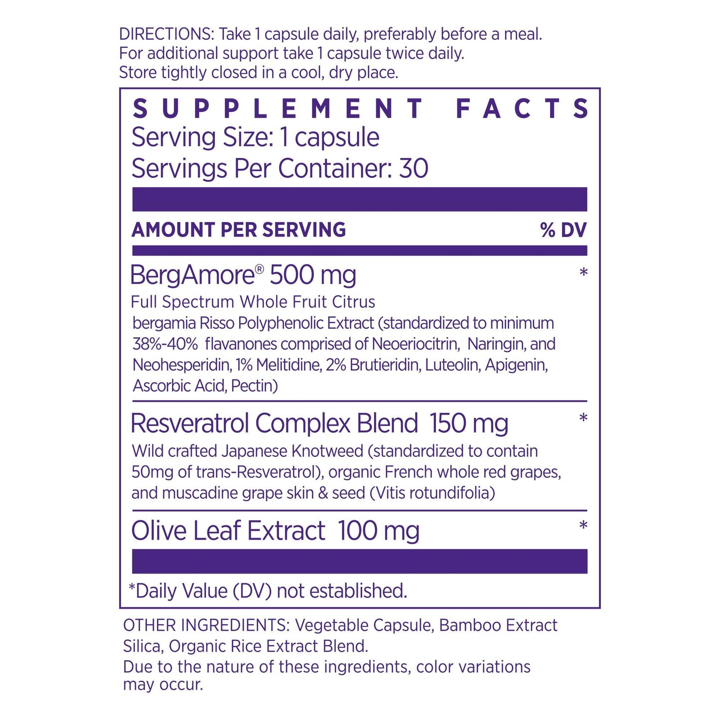 NAOMI Italian Citrus Bergamot 500mg + Resveratrol, Award-Winning Cardiologist Dvlpd, Supports Normal Cholesterol & Healthy Cellular Function, 7 Key Polyphenols - Maple Wellness Supplements