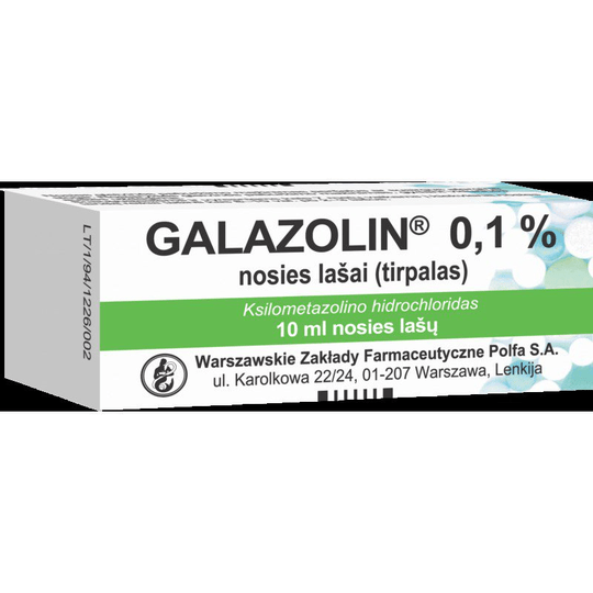 Nasal Decongestant Drops Galasolin 0.1mg | Rhinitis Drops | Xylometazoline 10ml - Maple Wellness Supplements