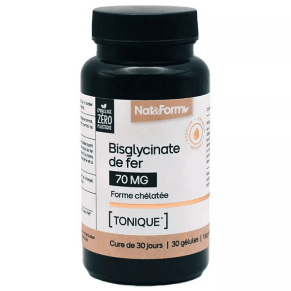 Nat & Form Nutraceutique Iron Bisglycinate 30 Capsules - Maple Wellness Supplements