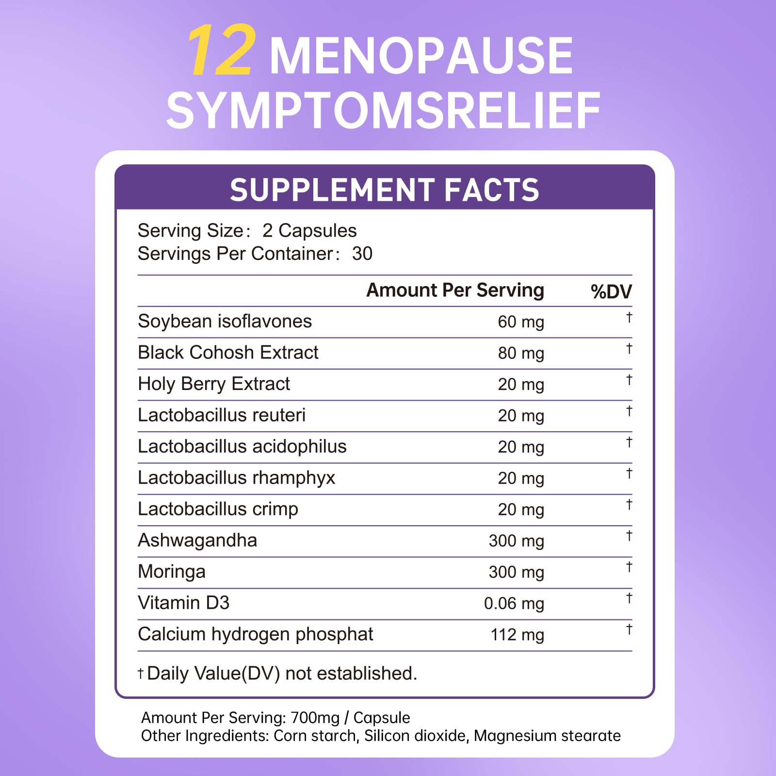 Natener Menopause Supplement for Women, Relieves 12 Menopausal Symptoms* | Black Cohosh + Soy Isoflavones + Ashwagandha + Moringa | for Alleviate Hot Flashes*, Night Sweats*, Weight* & Mood Swings* - Maple Wellness Supplements
