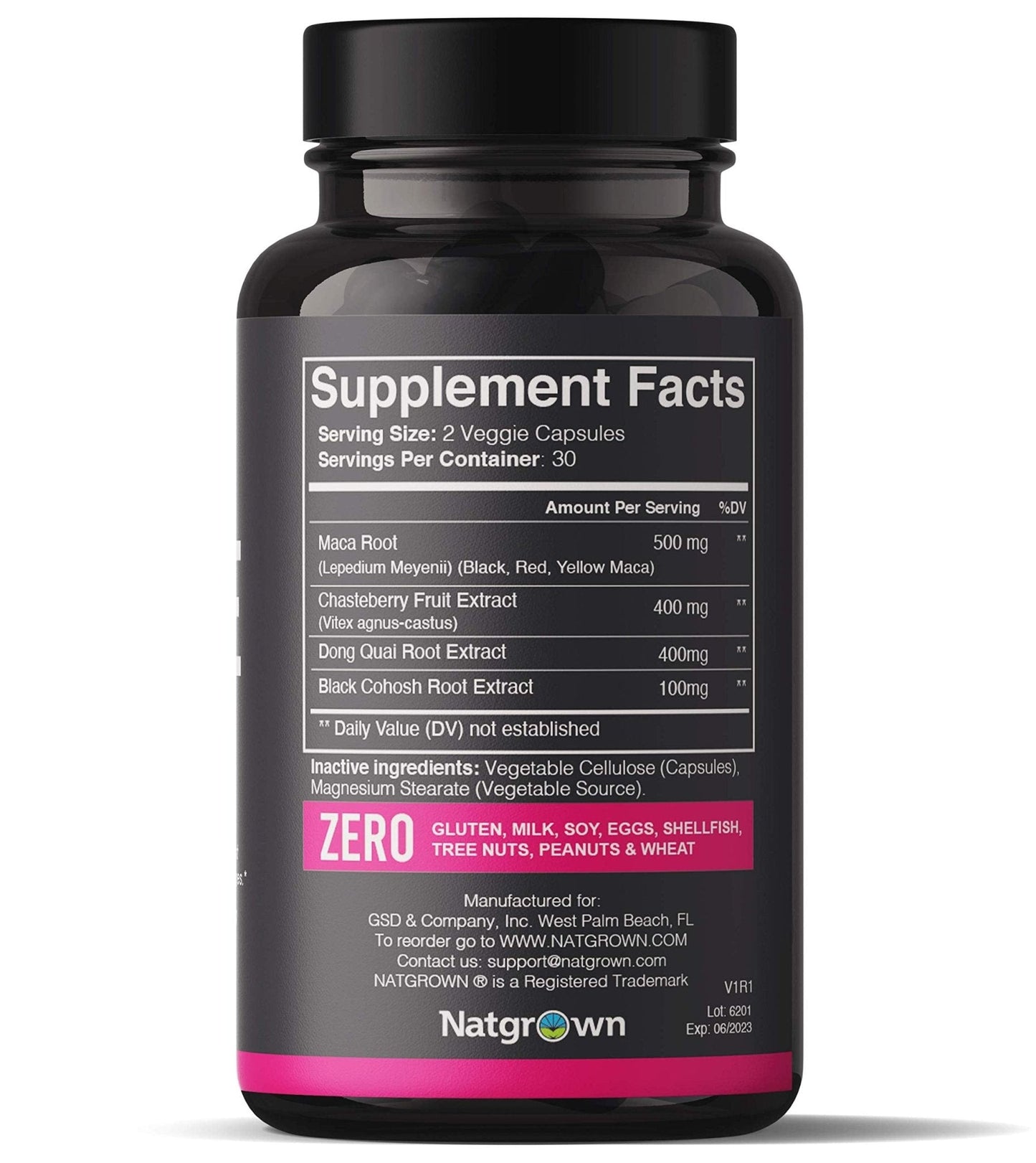 Natgrown Hormone Balance for Women PMS & Menopause Supplement for Fertility Hormonal & Menstrual Support, Helps Relief Hot Flashes - Maca Root, Vitex, Dong Quai & Black Cohosh Complex -Vegan Capsules - Maple Wellness Supplements
