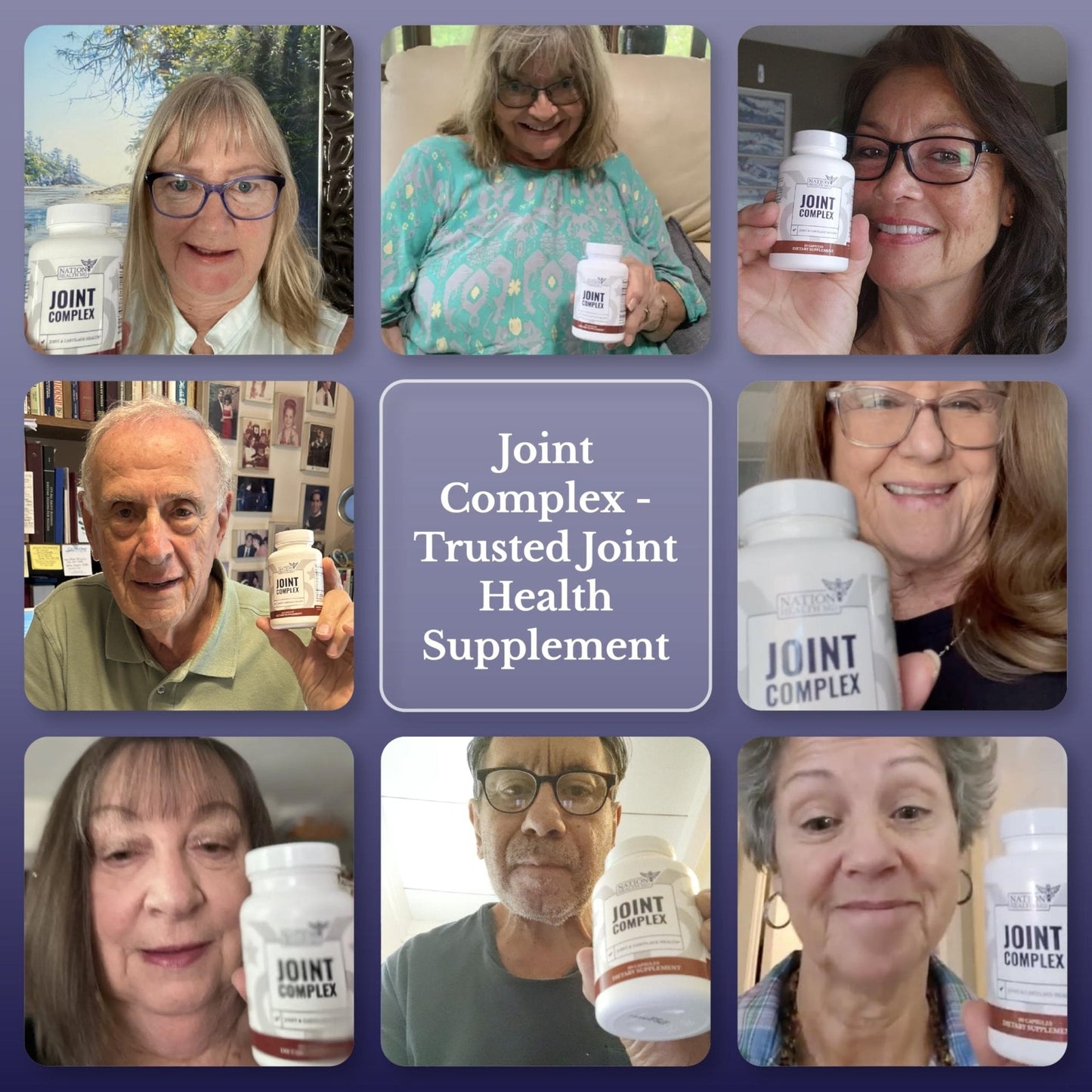 NATION HEALTH MD Joint Complex - Joint & Cartilage Health - Joint Support Supplement with Calcium, NEM Eggshell Membrane, Boswellia Serrata - Knee Supplements for Men & Women, 60 Capsules - Maple Wellness Supplements