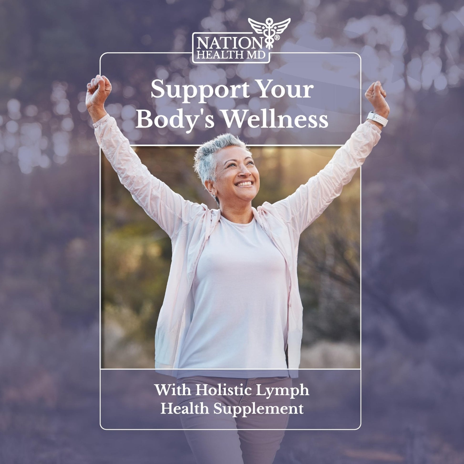 NATION HEALTH MD Lymph MD - Lymphatic Drainage Supplement - with Bromelain, Echinacea, Burdock Root, Dandelion, Rutin, Kelp & More - Lymph System Support for Women & Men - 60 Capsules - Maple Wellness Supplements