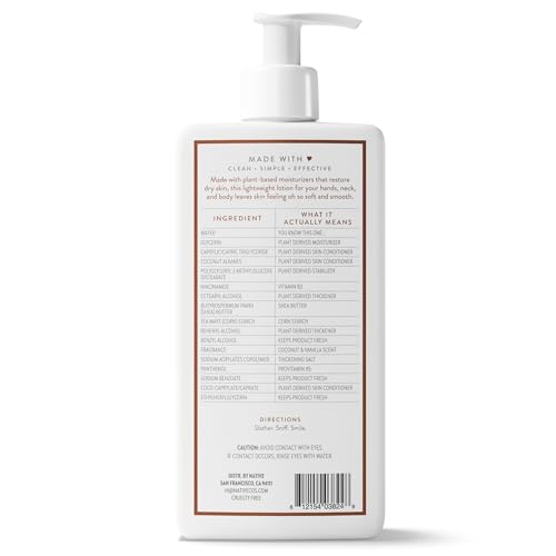 Native Body Lotion Contains Naturally Derived Plant-Based Moisturizers for Women and Men | Restores Dry Skin - Maple Wellness Supplements