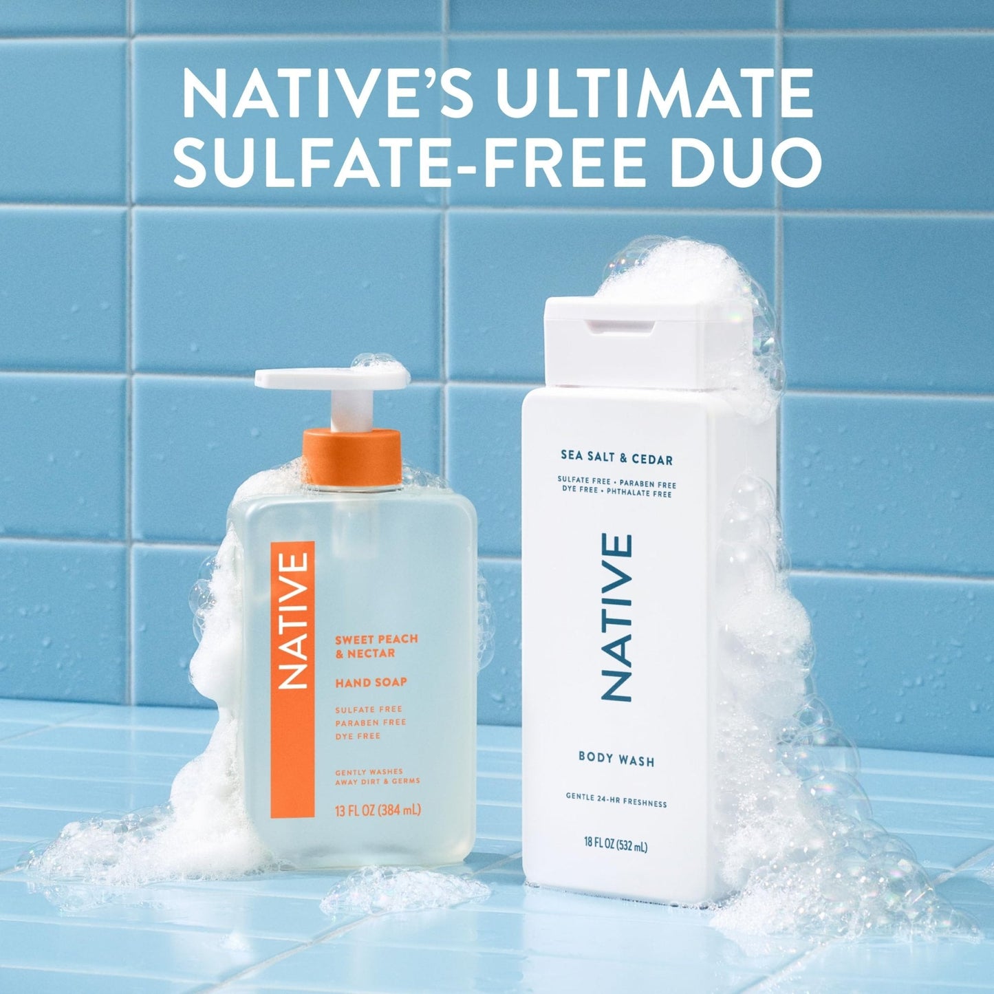 Native Body Wash Contains Naturally Derived Ingredients | For Women & Men, Sulfate, Paraben, & Dye Free Leaving Skin Soft and Hydrated | Sea Salt & Cedar 18 oz - Maple Wellness Supplements