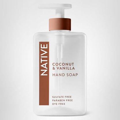 Native Liquid Hand Soap, Coconut & Vanilla Scent, Non-Drying Formula for Soft, Smooth Hands - Maple Wellness Supplements