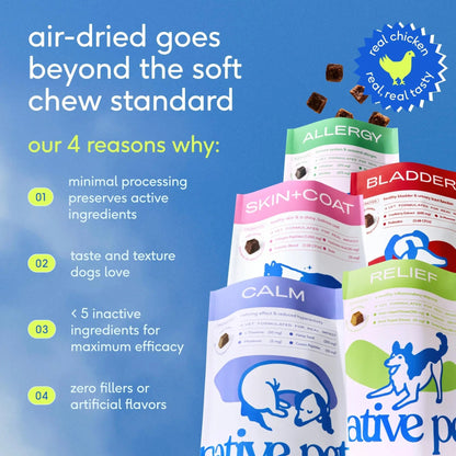 Native Pet Dog Allergy Chews - Dog Allergy Relief for Medium Breeds - Supports Seasonal Itch Relief, Healthy Immune Function & Reduces Sneezing - Colostrum, Spirulina, & Probiotics - 30 Days Supply - Maple Wellness Supplements