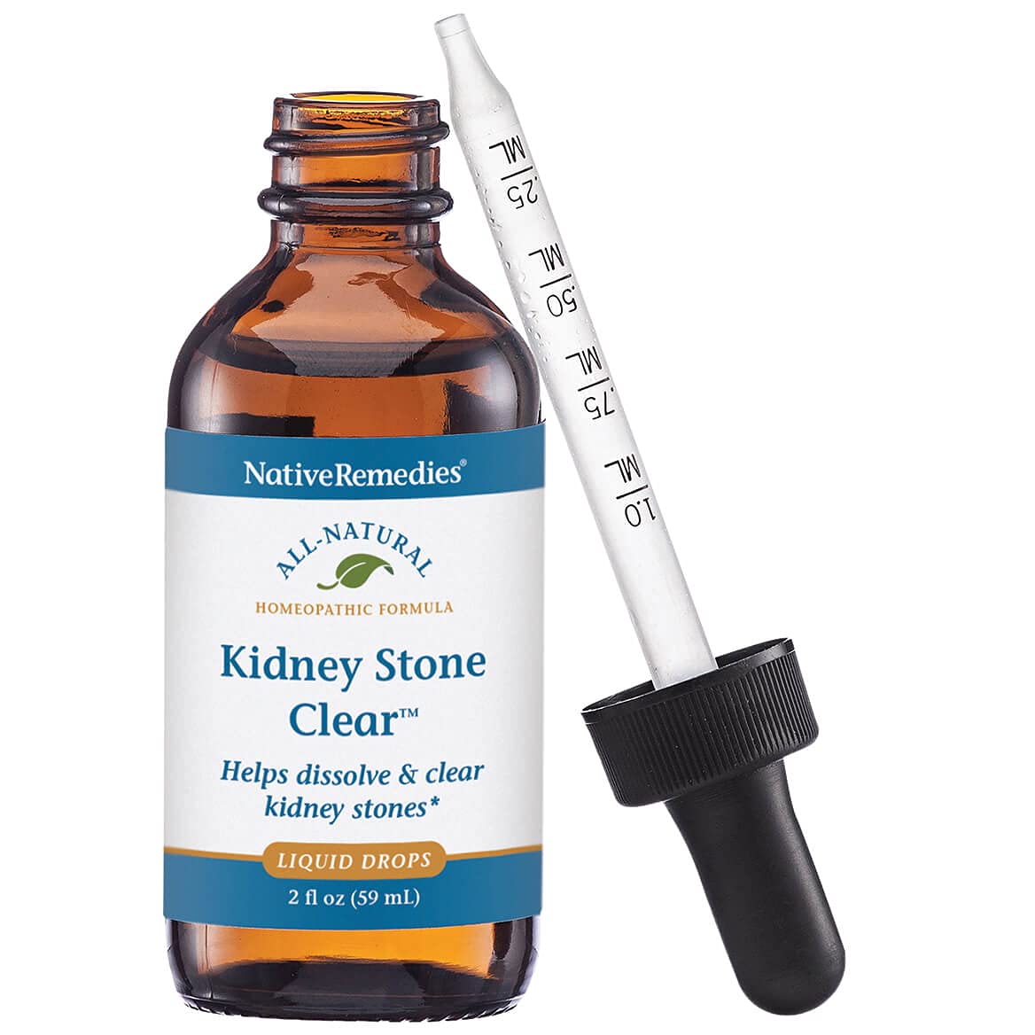 Native Remedies Kidney Stone Clear - Natural Homeopathic Formula Temporarily Helps Dissolve and Clear Kidney Stones - Relieves Pain, Nausea and Vomiting - 59 mL - Maple Wellness Supplements