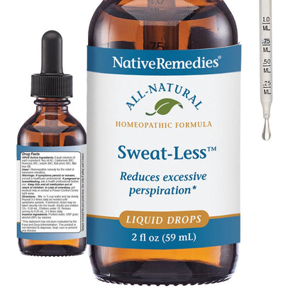 Native Remedies Sweat-Less - Natural Homeopathic Formula for Excessive Sweating, Perspiration and Clamminess - 59 mL - Maple Wellness Supplements