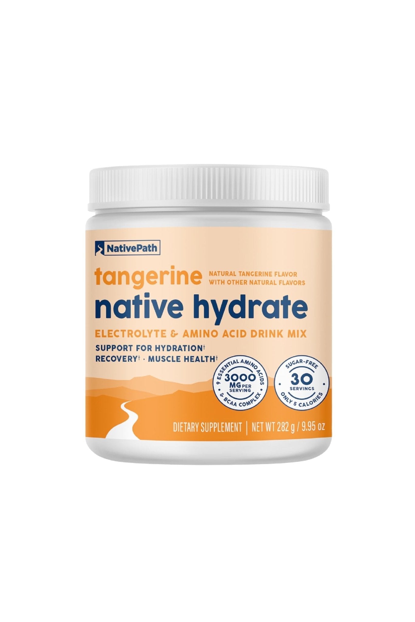 NativePath Hydrate, Zero Sugar, Electrolytes Powder with BCAAs, Tangerine Hydration, Keto & Paleo Friendly, 30 Servings - Maple Wellness Supplements
