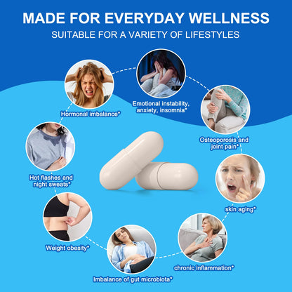 Natprime Menopause Supplements for Women - 60 Billion CFU Akkermansia Probiotic for Hormonal Balance, Night Sweats, Hot Flashes Relief, Gut Health, Mood Support & URO Viginal probiotic - 60 Ct 30 Day - Maple Wellness Supplements