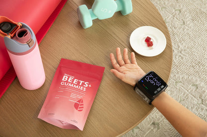 Natrava Beets+ Gummies - Premium Beet Root Powder, Grape Seed Extract and Vitamin C - Supports Healthy Blood Pressure and Heart Health - Low Sugar Nitric Oxide and Circulation Supplement - 50 Gummies - Maple Wellness Supplements