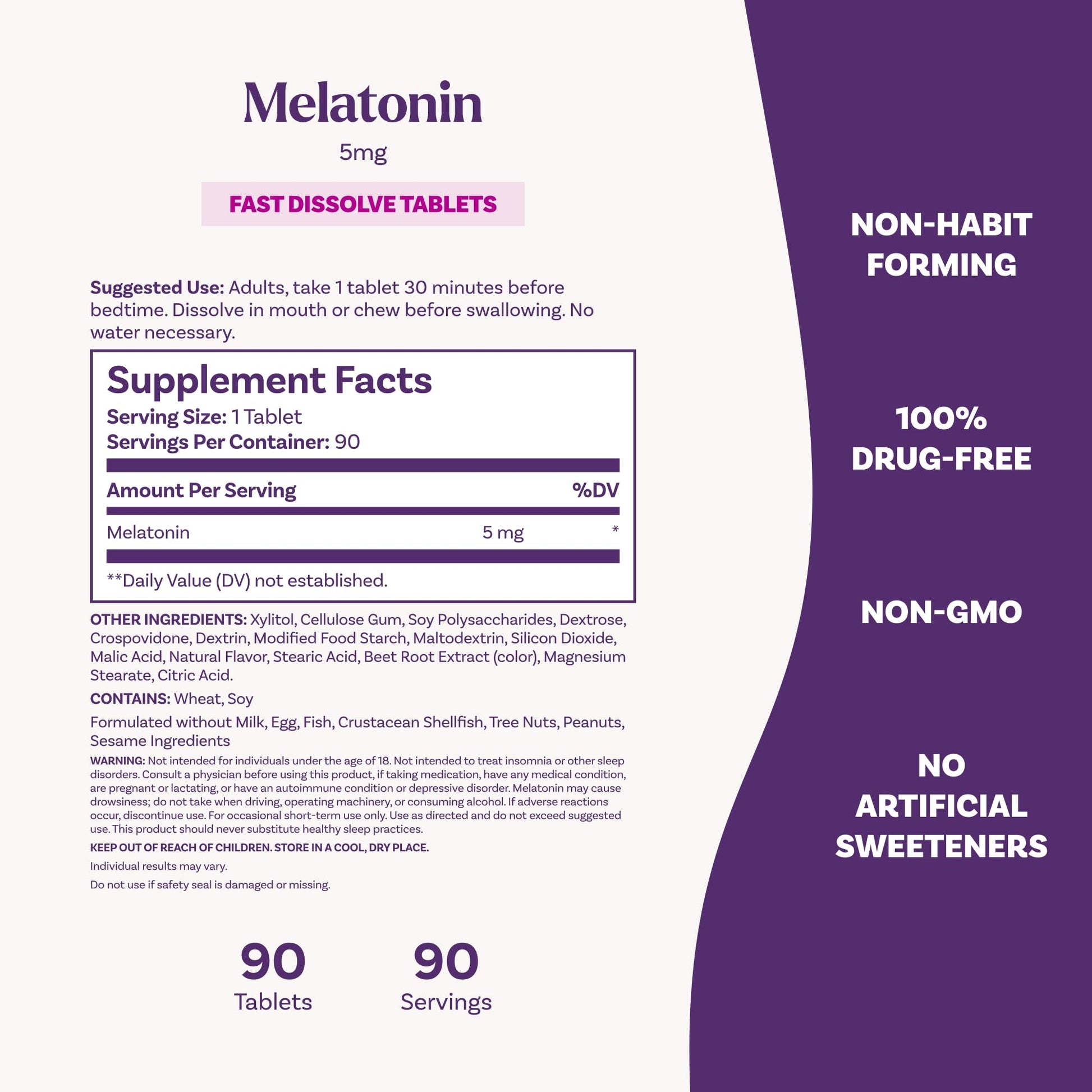 Natrol 5mg Fast Dissolve Tablets Melatonin Strawberry Flavor - Maple Wellness Supplements