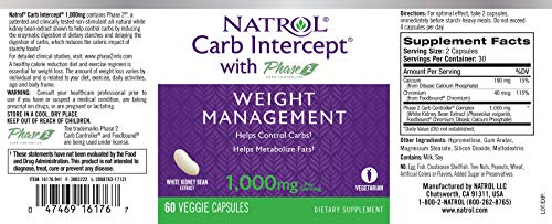 Natrol Carb Intercept with Phase 2 Carb Controller Capsules, White Kidney (Pack of 12) - Maple Wellness Supplements