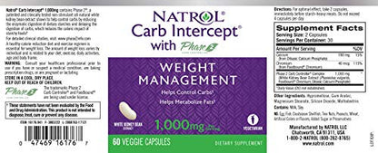 Natrol Carb Intercept with Phase 2 Carb Controller Capsules, White Kidney (Pack of 12) - Maple Wellness Supplements